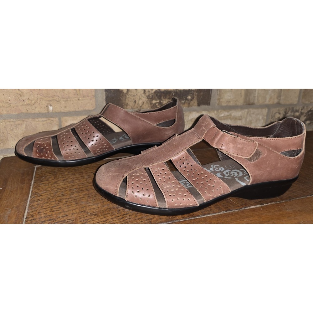 Propet April Sandals Womens Size‎ 12m Brown Leather Fisherman Comfort Shoes